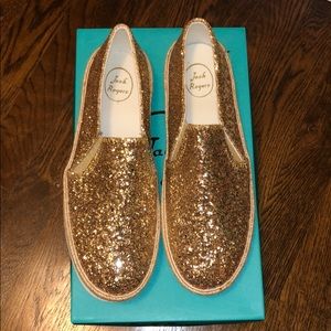 Jack Rogers Tucker Slip On Sz 8.5 Gold Sparkle